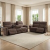 image:imageMCombo Arden Wall Hugger Power Reclining Sofa Set 3Piece PR635H1  PetFriendly FabricUSB Charging PortsChairLoveseatSofafor Small SpacesDark Brown
