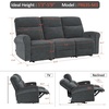 image:imageMCombo Arden Wall Hugger Power Reclining Sofa Set 3Piece PR635H1  PetFriendly FabricUSB Charging PortsChairLoveseatSofafor Small SpacesDark Grey