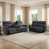 image:imageMCombo Arden Wall Hugger Power Reclining Sofa Set 3Piece PR635H1  PetFriendly FabricUSB Charging PortsChairLoveseatSofafor Small SpacesDark Grey