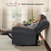 image:imageMCombo Arden Wall Hugger Power Reclining Sofa Set 3Piece PR635H1  PetFriendly FabricUSB Charging PortsChairLoveseatSofafor Small SpacesDark Grey