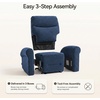 image:imageMCombo Arden Wall Hugger Power Reclining Sofa Set 3Piece PR635H1  PetFriendly FabricUSB Charging PortsChairLoveseatSofafor Small SpacesNavy Blue