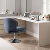 image:imageMCombo Armless Swivel Accent Chair with Height Adjustment Tech Cloth Upholstered Vanity Chair with Round Metal Base and Double Cushion Seat for Makeup Home Office Living Room or Bedroom 4846 PinkBlue