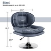 image:imageMCombo Armless Swivel Accent Chair with Height Adjustment Tech Cloth Upholstered Vanity Chair with Round Metal Base and Double Cushion Seat for Makeup Home Office Living Room or Bedroom 4846 PinkBlue