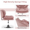 image:imageMCombo Armless Swivel Accent Chair with Height Adjustment Tech Cloth Upholstered Vanity Chair with Round Metal Base and Double Cushion Seat for Makeup Home Office Living Room or Bedroom 4846 PinkPink