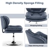 image:imageMCombo Armless Swivel Accent Chair with Height Adjustment Tech Cloth Upholstered Vanity Chair with Round Metal Base and Double Cushion Seat for Makeup Home Office Living Room or Bedroom 4846 PinkBlue