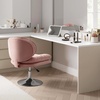 image:imageMCombo Armless Swivel Accent Chair with Height Adjustment Tech Cloth Upholstered Vanity Chair with Round Metal Base and Double Cushion Seat for Makeup Home Office Living Room or Bedroom 4846 PinkPink
