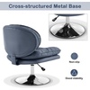 image:imageMCombo Armless Swivel Accent Chair with Height Adjustment Tech Cloth Upholstered Vanity Chair with Round Metal Base and Double Cushion Seat for Makeup Home Office Living Room or Bedroom 4846 PinkBlue