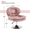 image:imageMCombo Armless Swivel Accent Chair with Height Adjustment Tech Cloth Upholstered Vanity Chair with Round Metal Base and Double Cushion Seat for Makeup Home Office Living Room or Bedroom 4846 PinkPink