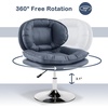 image:imageMCombo Armless Swivel Accent Chair with Height Adjustment Tech Cloth Upholstered Vanity Chair with Round Metal Base and Double Cushion Seat for Makeup Home Office Living Room or Bedroom 4846 PinkBlue