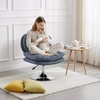 image:imageMCombo Armless Swivel Accent Chair with Height Adjustment Tech Cloth Upholstered Vanity Chair with Round Metal Base and Double Cushion Seat for Makeup Home Office Living Room or Bedroom 4846 PinkBlue