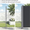 image:imageMCombo Awning Support Post Support Pole for NoWall Installation Compatible with Aluminum Single Side Awnings Grey