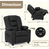 image:imageMCombo Big Kids Recliner for Ages 3 Child Reclining Chair Toddlers Recliner Sofa with Cup Holders Faux Leather 7322VioletBlack