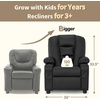 image:imageMCombo Big Kids Recliner for Ages 3 Child Reclining Chair Toddlers Recliner Sofa with Cup Holders Faux Leather 7322VioletBlack