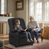 image:imageMCombo Big Kids Recliner for Ages 3 Child Reclining Chair Toddlers Recliner Sofa with Cup Holders Faux Leather 7322VioletBlack
