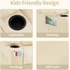 image:imageMCombo Big Kids Recliner for Ages 3 Child Reclining Chair Toddlers Recliner Sofa with Cup Holders Faux Leather 7322VioletCream White