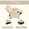 image:imageMCombo Big Kids Recliner for Ages 3 Child Reclining Chair Toddlers Recliner Sofa with Cup Holders Faux Leather 7322VioletCream White
