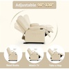 image:imageMCombo Big Kids Recliner for Ages 3 Child Reclining Chair Toddlers Recliner Sofa with Cup Holders Faux Leather 7322VioletCream White