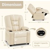 image:imageMCombo Big Kids Recliner for Ages 3 Child Reclining Chair Toddlers Recliner Sofa with Cup Holders Faux Leather 7322VioletCream White