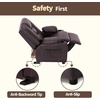 image:imageMCombo Big Kids Recliner for Ages 3 Child Reclining Chair Toddlers Recliner Sofa with Cup Holders Faux Leather 7322VioletDark Brown
