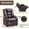 image:imageMCombo Big Kids Recliner for Ages 3 Child Reclining Chair Toddlers Recliner Sofa with Cup Holders Faux Leather 7322VioletDark Brown