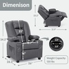 image:imageMCombo Big Kids Recliner for Ages 3 Child Reclining Chair Toddlers Recliner Sofa with Cup Holders Faux Leather 7322VioletDark Grey