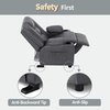 image:imageMCombo Big Kids Recliner for Ages 3 Child Reclining Chair Toddlers Recliner Sofa with Cup Holders Faux Leather 7322VioletDark Grey