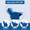 image:imageMCombo Big Kids Recliner for Ages 3 Child Reclining Chair Toddlers Recliner Sofa with Cup Holders Faux Leather 7322VioletLight Blue
