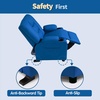 image:imageMCombo Big Kids Recliner for Ages 3 Child Reclining Chair Toddlers Recliner Sofa with Cup Holders Faux Leather 7322VioletLight Blue