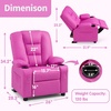 image:imageMCombo Big Kids Recliner for Ages 3 Child Reclining Chair Toddlers Recliner Sofa with Cup Holders Faux Leather 7322VioletPink