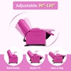 image:imageMCombo Big Kids Recliner for Ages 3 Child Reclining Chair Toddlers Recliner Sofa with Cup Holders Faux Leather 7322VioletPink