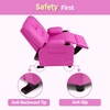 image:imageMCombo Big Kids Recliner for Ages 3 Child Reclining Chair Toddlers Recliner Sofa with Cup Holders Faux Leather 7322VioletPink