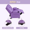 image:imageMCombo Big Kids Recliner for Ages 3 Child Reclining Chair Toddlers Recliner Sofa with Cup Holders Faux Leather 7322VioletViolet
