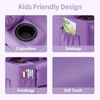 image:imageMCombo Big Kids Recliner for Ages 3 Child Reclining Chair Toddlers Recliner Sofa with Cup Holders Faux Leather 7322VioletViolet