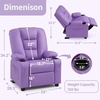 image:imageMCombo Big Kids Recliner for Ages 3 Child Reclining Chair Toddlers Recliner Sofa with Cup Holders Faux Leather 7322VioletViolet