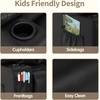 image:imageMCombo Big Kids Recliner for Ages 3 Child Reclining Chair Toddlers Recliner Sofa with Cup Holders Faux Leather Dark GreyBlack