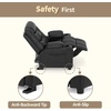 image:imageMCombo Big Kids Recliner for Ages 3 Child Reclining Chair Toddlers Recliner Sofa with Cup Holders Faux Leather Dark GreyBlack