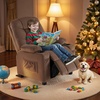image:imageMCombo Big Kids Recliner for Ages 3 Child Reclining Chair Toddlers Recliner Sofa with Cup Holders Faux Leather Dark GreyBrown