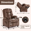image:imageMCombo Big Kids Recliner for Ages 3 Child Reclining Chair Toddlers Recliner Sofa with Cup Holders Faux Leather Dark GreyBrown