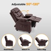 image:imageMCombo Big Kids Recliner for Ages 3 Child Reclining Chair Toddlers Recliner Sofa with Cup Holders Faux Leather Dark GreyBrown