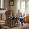 image:imageMCombo Big Kids Recliner for Ages 3 Child Reclining Chair Toddlers Recliner Sofa with Cup Holders Faux Leather Dark GreyBrown