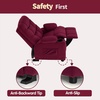 image:imageMCombo Big Kids Recliner for Ages 3 Child Reclining Chair Toddlers Recliner Sofa with Cup Holders Faux Leather Dark GreyBurgundy