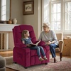 image:imageMCombo Big Kids Recliner for Ages 3 Child Reclining Chair Toddlers Recliner Sofa with Cup Holders Faux Leather Dark GreyBurgundy