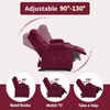 image:imageMCombo Big Kids Recliner for Ages 3 Child Reclining Chair Toddlers Recliner Sofa with Cup Holders Faux Leather Dark GreyBurgundy