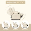 image:imageMCombo Big Kids Recliner for Ages 3 Child Reclining Chair Toddlers Recliner Sofa with Cup Holders Faux Leather Dark GreyCream White