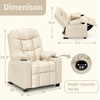 image:imageMCombo Big Kids Recliner for Ages 3 Child Reclining Chair Toddlers Recliner Sofa with Cup Holders Faux Leather Dark GreyCream White
