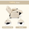 image:imageMCombo Big Kids Recliner for Ages 3 Child Reclining Chair Toddlers Recliner Sofa with Cup Holders Faux Leather Dark GreyCream White
