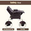 image:imageMCombo Big Kids Recliner for Ages 3 Child Reclining Chair Toddlers Recliner Sofa with Cup Holders Faux Leather Dark GreyDark Brown