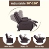 image:imageMCombo Big Kids Recliner for Ages 3 Child Reclining Chair Toddlers Recliner Sofa with Cup Holders Faux Leather Dark GreyDark Brown