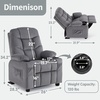 image:imageMCombo Big Kids Recliner for Ages 3 Child Reclining Chair Toddlers Recliner Sofa with Cup Holders Faux Leather Dark GreyDark Grey