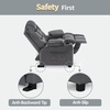 image:imageMCombo Big Kids Recliner for Ages 3 Child Reclining Chair Toddlers Recliner Sofa with Cup Holders Faux Leather Dark GreyDark Grey